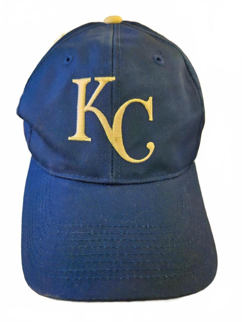 MLB KC KANSAS CITY ROYALS BLUE SNAP BACK BASEBALL CAP - EUC